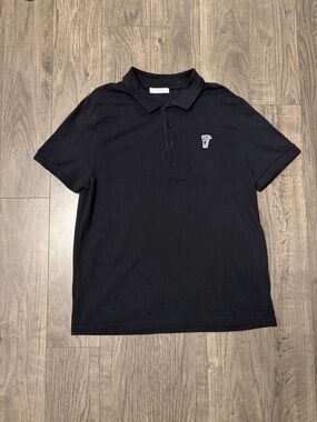 Black Men's Polo Shirt with Embroidered Logo